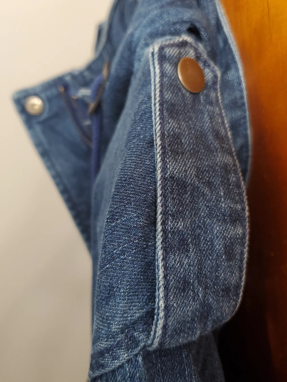 Womens ellos Blue Hooded Denim Jacket with Zip Pockets